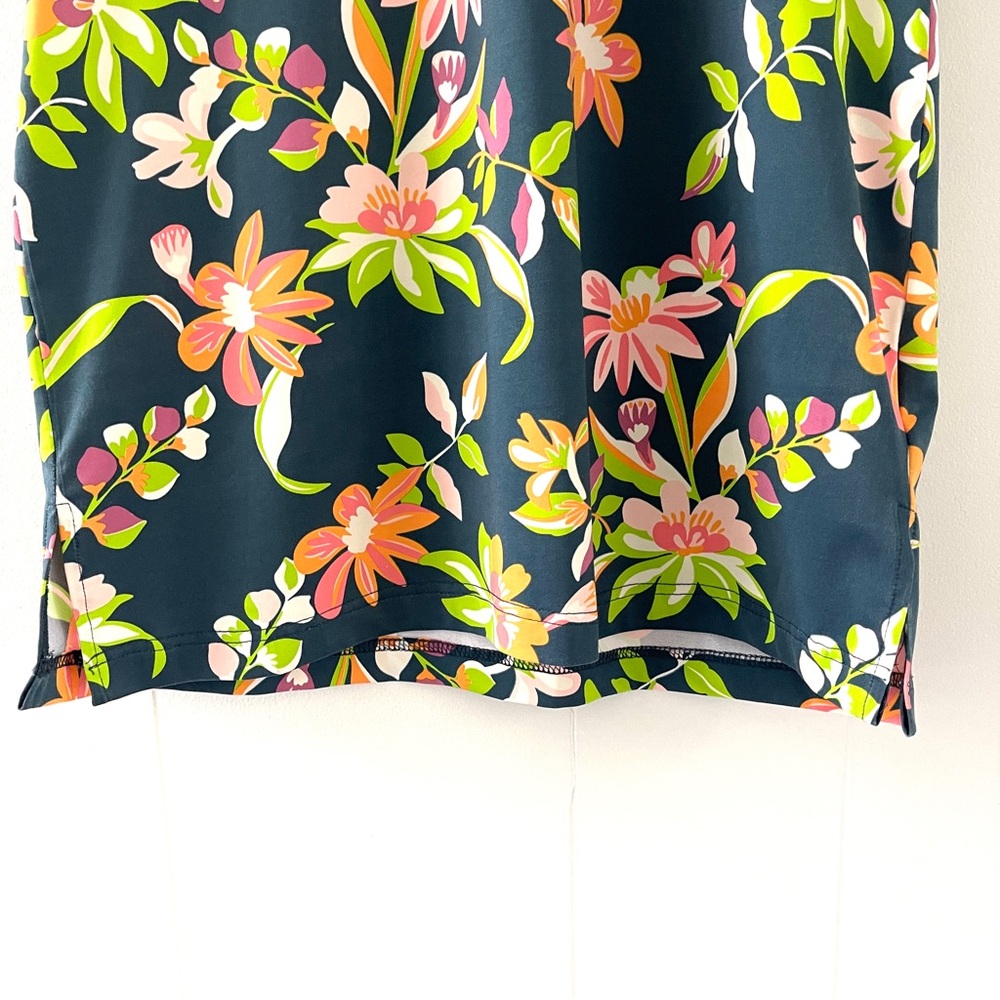 Carribean Joe UPF 50 Blue Floral Dress 3/4 Sleeves Women’s M Beach Vacation - Picture 3 of 8